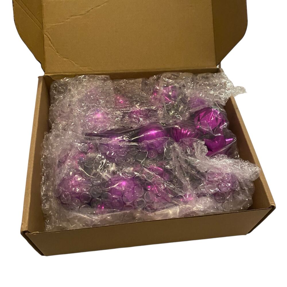 6 Pack of 8" Christmas/Valentines Ball Picks, Ornaments w/ Wired Stems & Glitter - Picture 5 of 9